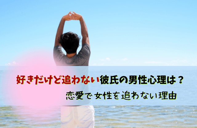 好きだけど追わない,男性,彼氏,本音,心理,男性心理,客あり,好き,追わせる,好きだけど追わない男